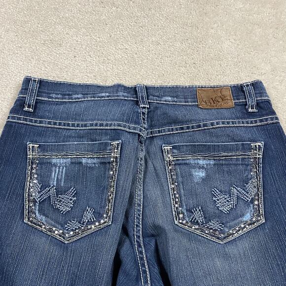 Y2K BKE Drew Boot Jeans Womens 30 Medium Wash Bootcut Stretch Denim Embellished - Picture 2 of 11